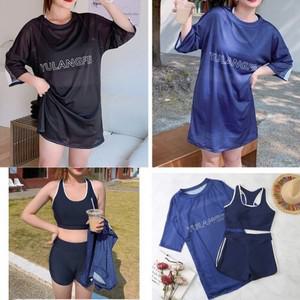 빅사이즈 여성 휴양지 비치웨어 뱃살 커버 원피스 수영복 3종세트 2color