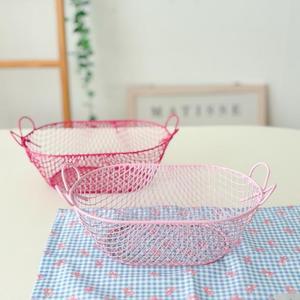 핑크리본 바구니 소품정리함 철제바스켓 추천 소품샵