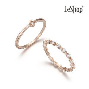 [르샵주얼리] 14K 트윙클 반지 2종 세트(GoldPlated)_LJ5076BRR