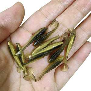 찌케이스 미니 소프트 낚시 미끼 소형 Ttail 웜 워블러 Isca 잉어 인공 태클 0.37g/3.5cm