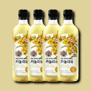 [기타] 백설 카놀라유 식용유 바삭한 튀김 부침 900ml 4개