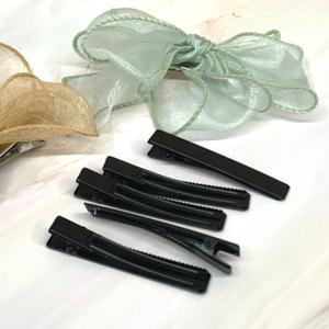 DIY 공예 부자재 심플 사각 헤어 집게핀 5p 메탈블랙