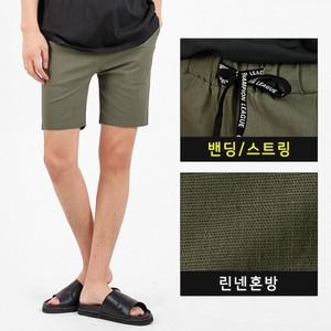 [탑보이] 린넨 스판 밴딩 반바지  BN031)