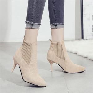[오노마] ONM 여자 가을구두 스웨이드 발목 앵글부츠 미들힐 뾰족  9205474)