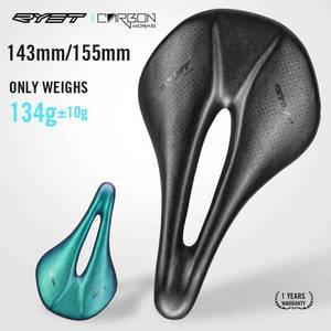 RYET3D안장 RYET 풀 카본 자전거 새들 초경량 도로 MTB 레이싱 PU 시트 쿠션 사이클링 부품 143mm 155mm 12