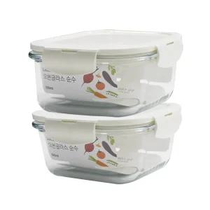 락앤락 오븐글라스 순수 500ml (2개) 유리용기 냉동밥 보관 유리 밀폐 반찬통 김치통 밥 요거트 오븐 전자레인지 냉동실 소분 용기