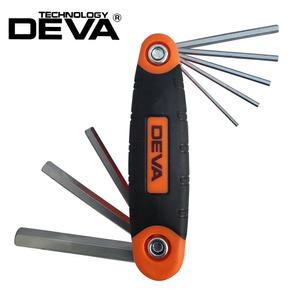 DEVA 8p 육각접렌치 고무그립 8종 다용도육각 휴대용 접이식 미니 수공구