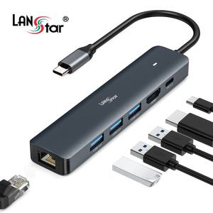 랜스타 USB C타입 HDMI 랜카드 PD충전 6 in 1 멀티 허브 LS-U31MHS