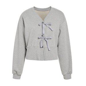 [JJ지고트](신세계 사우스시티)리본 세미 크롭 포인트 가디건 GP4N1CD471