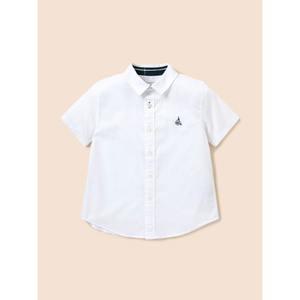 [BEANPOLE KIDS][Essential] 옥스포드 솔리드 반소매 셔츠  화이트(BI4365UE11) (BI4365UE11)
