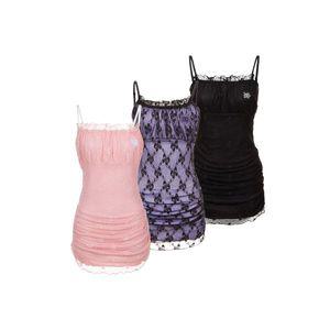 메온셀 ULKIN CANVAS 베티붑 셔링 레이스 슬립 미니 원피스(3 Colors)