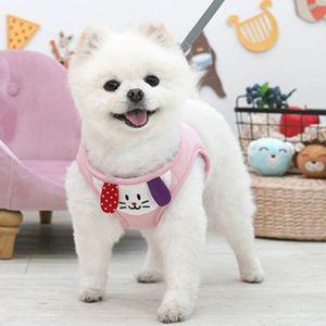 패리스독 강이지 리드줄 하네스 세트 산책줄 핑크