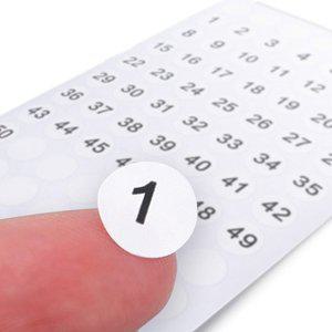 원형 숫자스티커 화이트 1~50번호 스티커 1장 (WFFN85H)