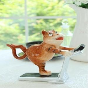 [HYIJQM15_4B]줄무늬 고양이 닭장식 러닝머신