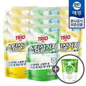 [비밀특가] 트리오 스팀설거지 주방세제 리필 1L x9개 (+주방세제200ml 증정)