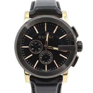 구찌 YA101203 101.2 G크로노 44MM 쿼츠 가죽밴드 남성 시계aa48155