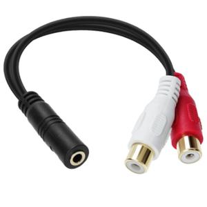 3.5암놈 더블RCA 암놈 커넥터 20CM 전선타입 듀얼 Y잭