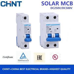 CHINT NB1-63DC 1P 2P MCB 미니 DC 회로 차단기 PV (태양 광) 시스템 용 DC 12V 24V 250V 10A 16A 20A 32A