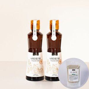 [밋앤밀] 너래안 100% 국내산 들기름 320ml 2개+들깨가루 100g(지퍼백 파우치)
