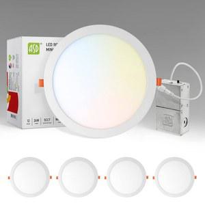 ASD 11 12인치 LED 2700K 3000K 4팩 패널 90W 포함 스타 초박형 슬림 조광 다운라이트 UL 천장 에너지 박스 4000K 24W 웨이퍼 J EQV 함몰 3500K 5000K 원형 조명 캔리스