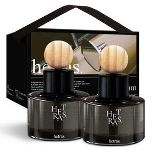 헤트라스 프리미엄 차량용 디퓨저 77ml x 2p  리본끈 선물세트 호텔우드향 1세트