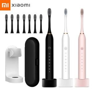 샤오미 미지아 충전식 전동 칫솔 USB 6 가지 모드 음파 IPX7 방수 여행 상자 거치대 교체 헤드 신제품