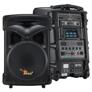 VICBOSS PWA-V9202 500W 충전용 앰프 스피커 핸들형 캐리어 블루투스 USB CD DVD 무선마이크2개