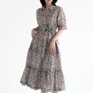 [롯데백화점]비꼴리끄 꽃 프린트 삼단 프릴 원피스 B252WO3030