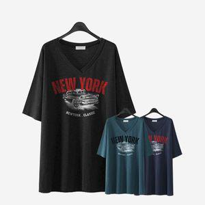 에스티아 2193 클래식카 브이넥 티셔츠 빅사이즈