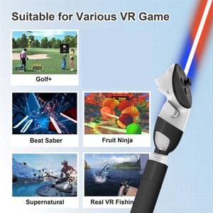 A37R META QUEST 3 VR 확장 핸들 컨트롤러 LIGHTSABER는 QUEST 3 VR 액세서리용 확장 그립 처리합니다 검은색