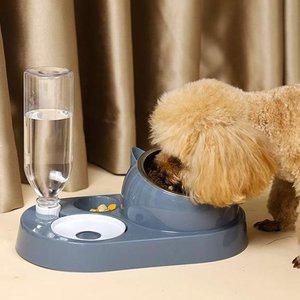 고품질 3in1 강아지 고양이 밥그릇 물그릇 자동급수 스텐식기 강아지식기세트 애견밥그릇 (WFHSJSB)