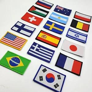 밀리터리 와펜 전세계 국기 자수 와펜 휘장 자수 명-WFHATGD