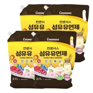 컨센서스 섬유유연제 2.1L (리필) x4개 (베이비로션, 베이비파우더 택1)