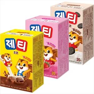 제티 초코 20T+딸기 20T+쿠키앤쵸코 20T/2세트구매시 1000원DCX넉넉한 유통기한