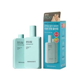 MONSIEUR J 1+1 무슈제이 베이직 아쿠아 수분진정 올인원 200ml+리필200ml