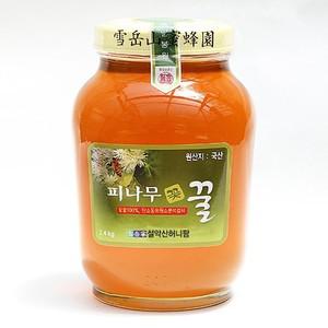 [설악산허니팜] 피나무꿀 2.4kg 피나무꽃에서만 얻은 탄소비 -23.5이하 꽃꿀100