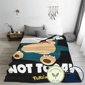 포켓몬 노페 놀이용 잠만보 플란넬 담요, 게임 빈티지 던지기 침대 소파, 경량 150x125cm