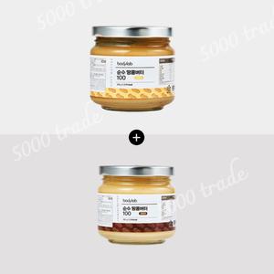 바디랩 국내산 100% 무가당 땅콩버터 크런치 피넛스프레드 200g 1개 + 크런치 200g 1개