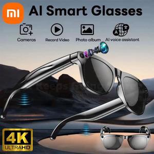 샤오미호환 4K HD AI 스마트 안경 채팅 260Mah 배터리 음성 보조 제어 GPT 100MP 카메라 블루투스 통화