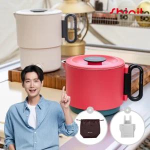 신일 접이식 전기포트 여행용 휴대용 스테인레스 캠핑 레드