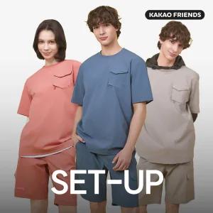 [SET] 카카오프렌즈 남녀 포켓 우븐 셋업 2종