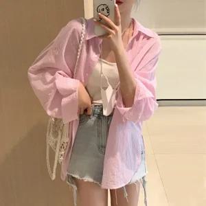 [코코블랑] 아덴 시스루 루즈남방