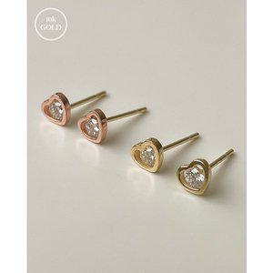 [폭스타일] [10k gold] Heart mini earrings E 120