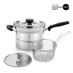 리빙아트 찜 국수냄비 18cmㅣ면삶는 파스타팟 이유식 찜기 멀티팟 꼬치어묵 라면냄비