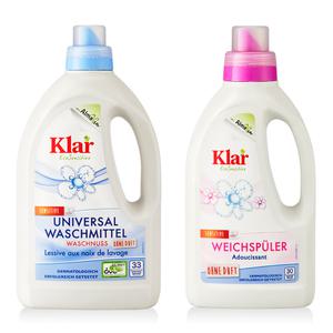 [2종세트] 친환경 클라 소프넛 액상 세탁세제 1.5L + 섬유유연제 750ML