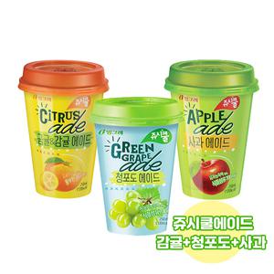 빙그레 쥬시쿨에이드 250ml 금귤감귤2+청포도2+사과2/무배/컵음료