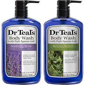 Dr Teals 라벤더  유칼립투스 바디 워시 선물 세트  24oz x 2
