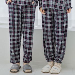 (제이지몰)체크 커플 잠옷바지 피치기모 봄 가을 겨울 홈웨어 남성 여성 파자마 하의