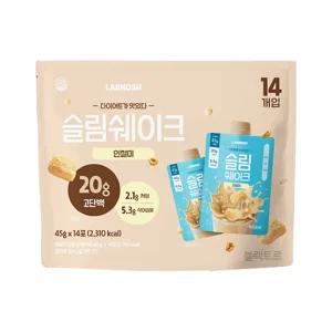 랩노쉬 슬림쉐이크 인절미맛 45g X 14포 2주분 식사대용 단백질 파우치 다이어트