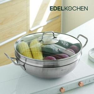 [에델코첸] 바닥3중 그랜드 파티웍 32cm+스티머 32cm